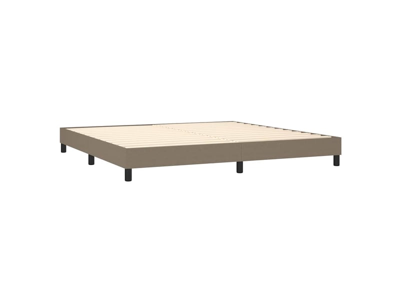  Lit double- lit adulte -  cadre de lit à lattes taupe 200x200 cm tissu  - Conforama C