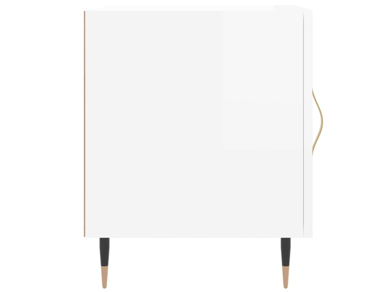  Lot de 2 tables de chevet - cabinet de chevet - table de nuit blanc brillant 40x40x50 cm  - Conforama E