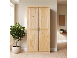 Armoire 2 portes 95 cm en pin massif naturel - chamonix