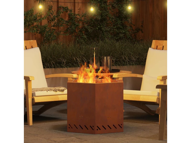  Brasero exterieur, foyer sans fumée rouillé 58x58x51 cm acier patiné shl14019  - Conforama D