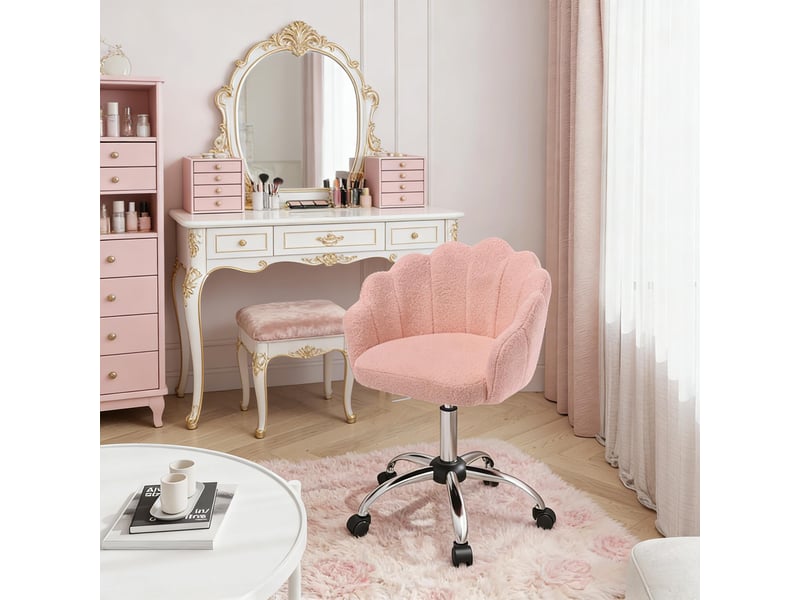  Chaise de maquillage moderne design fleur, fauteuil de bureau confortable  - Conforama E
