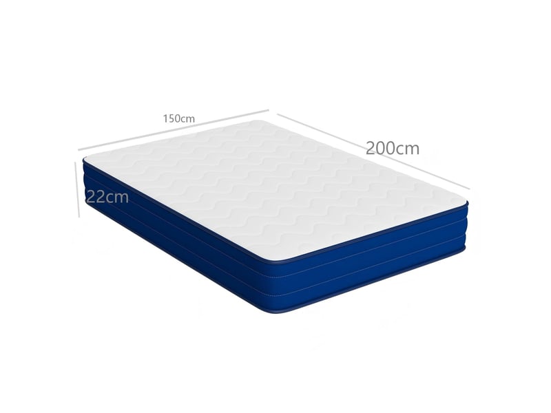 Matelas à ressorts ensachés individuellement 150x200cm – 22cm d'épaisseur, 7 zones de confort, soutien moyenferme (h3h4), ergonomique, respirant et anti-acariens, certifié oeko-tex. 7 zones de confort - Conforama C
