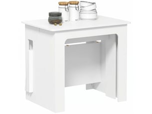 Table de salle à manger pliante extensible, en aggloméré, 60-180 x 85 x 75 cm, blanche