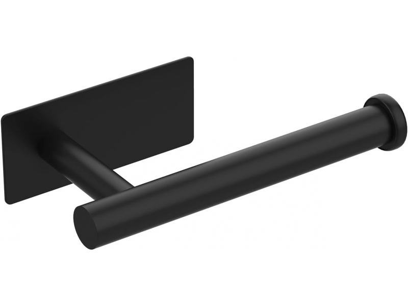  Support papier toilette mural, 304 acier inoxydable porte rouleau toilette, sans perçage porte-papier hygiénique autocollant, noir  - Conforama A