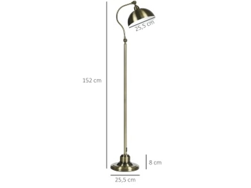  Lampadaire rétro 42x25,5x152 cm orientable métal bronze  - Conforama E