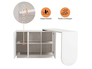 Bureau d'angle enfant GENERIC HOME coloris blanc