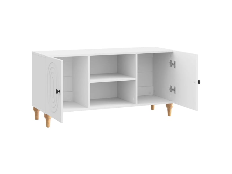  Meuble tv - banc tv - meuble de rangement blanc brillant 102 x 34,5 x 50 cm bois d'ingénierie  - Conforama D
