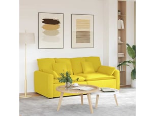 Canapé modulable, canapé de salon, sofa avec coussins jaune clair cf23087