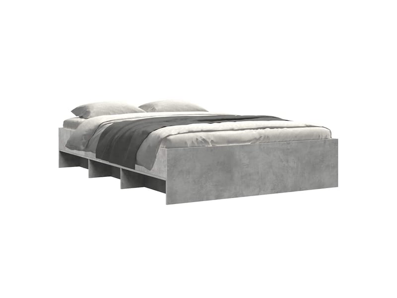  Lit double- lit adulte -  cadre de lit sans matelas gris béton 120x200 cm bois ingénierie  - Conforama B