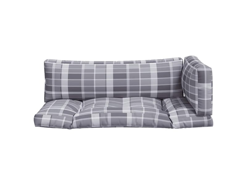  Lot de 3 coussins de palette, coussins de canapé carreaux gris tissu cf59471  - Conforama D