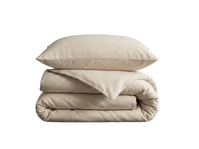  Parure de lit 140x200 flanelle écru terre de nuit  - Conforama C