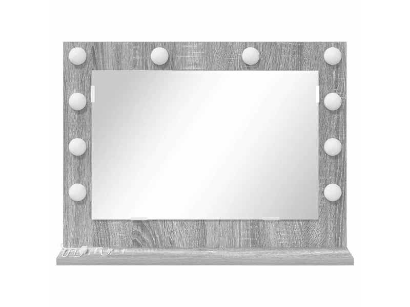 Miroir de vanité, miroir de coiffeuse gris sonoma 60 x 45 x 18 cm rectangulaire cf62782 - Conforama D