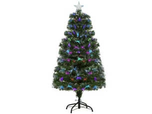 Sapin de noël artificiel arbre de noël lumineux 120cm en fibre optique deco noël lumière à variation de couleurs 130 led vert