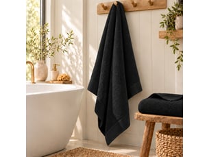 Drap de bain softy 100 x 150 cm éponge zero twist 100% coton peigné 600 gm² noir
