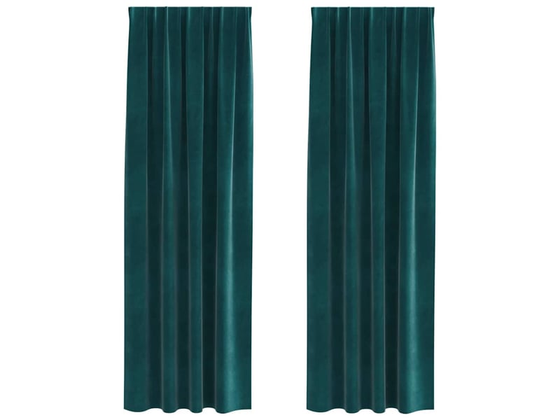 Lot de 2 rideaux, rideaux de fenêtre vert foncé 140 x 245 cm velours cf44128  - Conforama A
