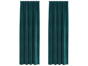 Lot de 2 rideaux, rideaux de fenêtre vert foncé 140 x 245 cm velours cf44128