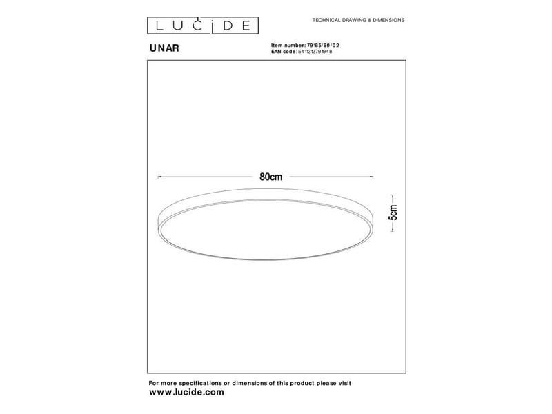 Plafonnier led 3 step dim 2700k or mat laiton - lucide - unar  - Conforama D
