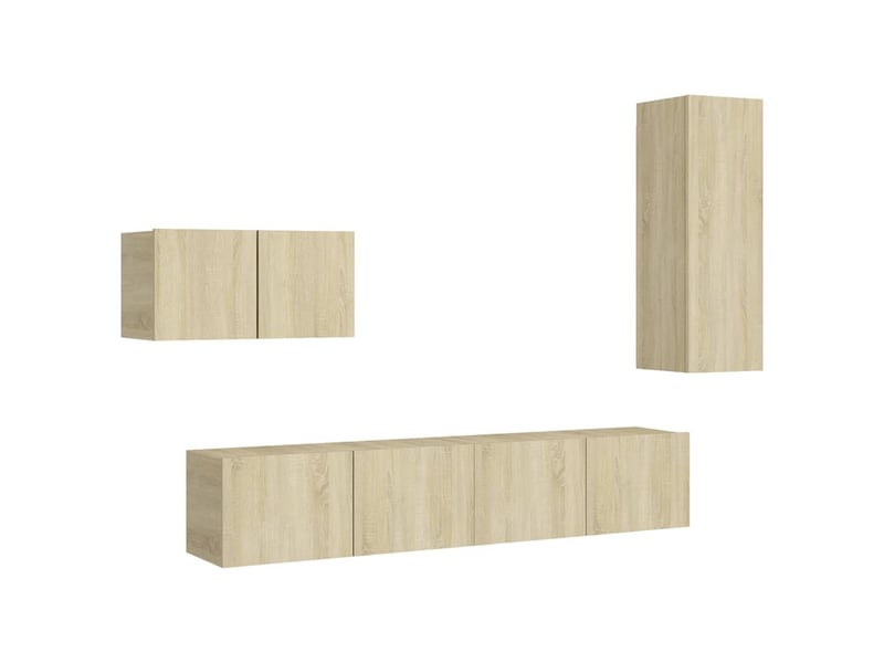  Ensemble de meuble tv - banc tv - meuble de rangement 4 pcs chêne sonoma bois d'ingénierie  - Conforama A