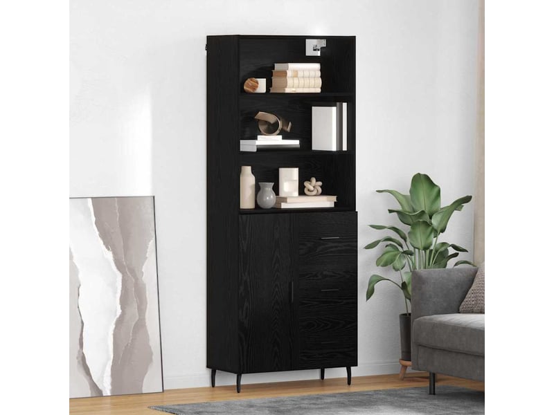 Buffet - haut armoire 2 pc chêne noir 69,5 x 34 x 180 cm - Conforama B