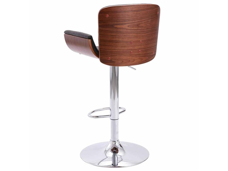  Tabouret de bar, chaise de bar gris tissu  - Conforama D