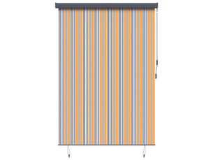 Store enrouleur, store à rouleau jaune et bleu 180 x 250 cm tissu et aluminium cf45280