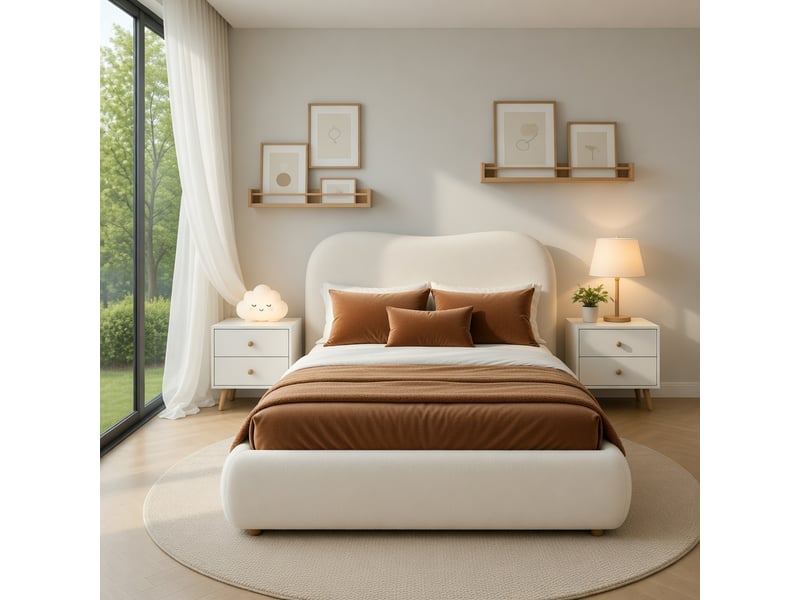  Lit d'enfant 90 x 200 cm, rangement hydraulique, avec sommier et tête de lit, lin, gris  - Conforama B