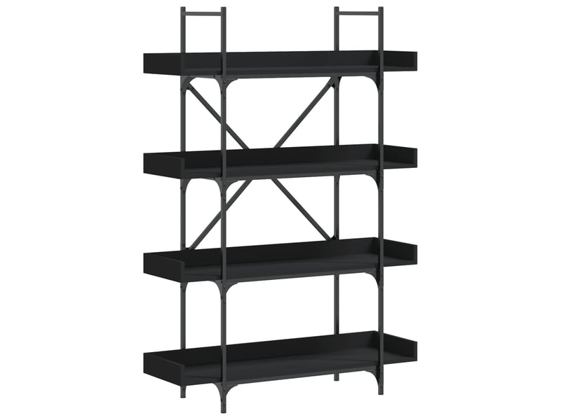  Bibliothèque à 4 niveaux, armoire à livres noir 100x33x145,5 cm bois d'ingénierie  - Conforama A