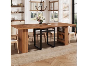 Table à manger extensible 120-200x80 cm mdf marron foncé avec rangement