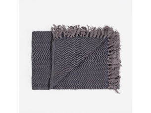 Plaid déco en coton hip - bleu