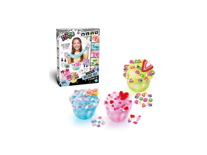  Kit slime deluxe slime lab 3 textures avec decorations et charms CTSSC466 - Conforama C