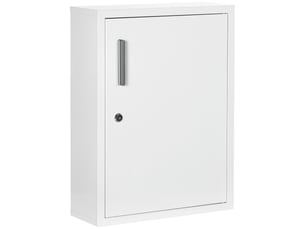 Armoire à pharmacie 2 étagères 3 niveaux avec porte verrouillable 2 clés blanc 40 x 15 x 53,5 cm