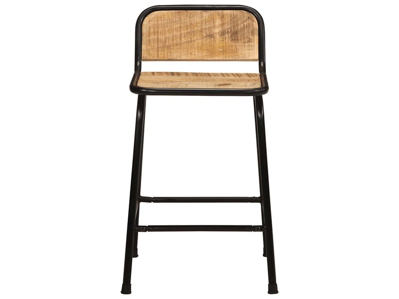  Lot de 2 tabouret de bar, chaise de bar pcs bois massif manguier brut  - Conforama A
