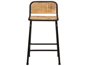 Lot de 2 tabouret de bar, chaise de bar pcs bois massif manguier brut