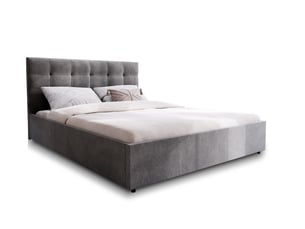 Lit coffre 200x200 cm <strong>MASSENO</strong> <strong></strong> coloris gris