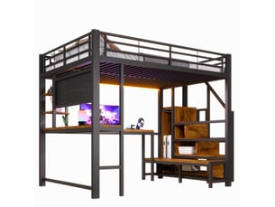 Lit mezzanine 140x200 cm TCQPZ coloris noir