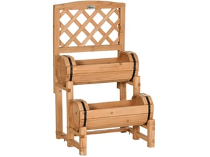 Jardinière surélevée rustique avec treillis 45x45x80 cm – jaune – 2 bacs de plantation pratiques