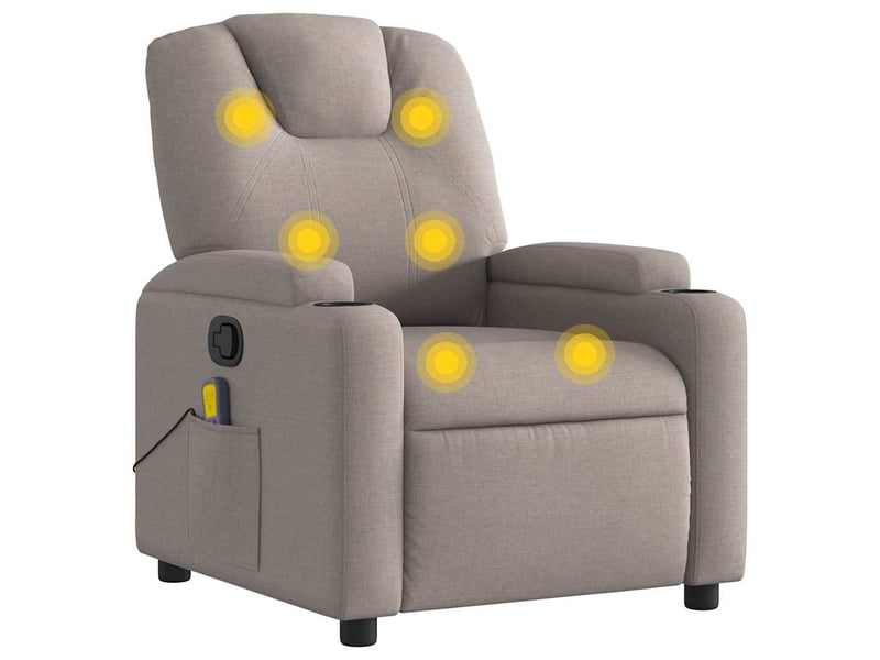  Fauteuil de massage - fauteuil relax inclinable taupe tissu  - Conforama A