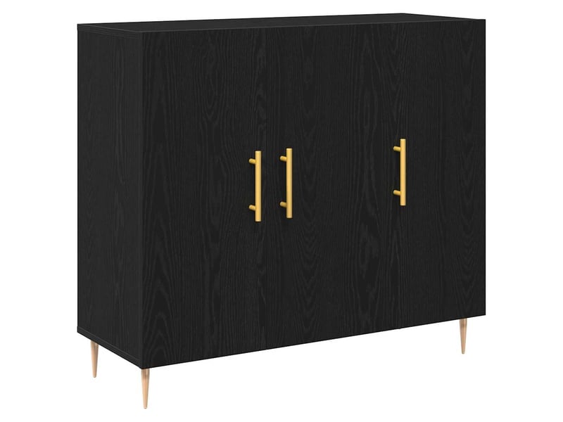  Buffet - bahut - meuble de rangement chêne noir 90 x 34 x 80 cm bois d'ingénierie  - Conforama A