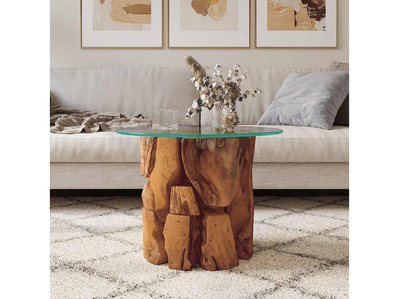 Table basse - table de salon - table à thé bois flottant de teck massif 60 cm  - Conforama C