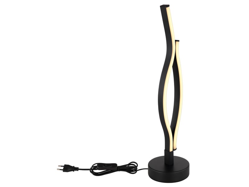  Lampe de table led intégrée noir mat 2x led 3000k  - Conforama D