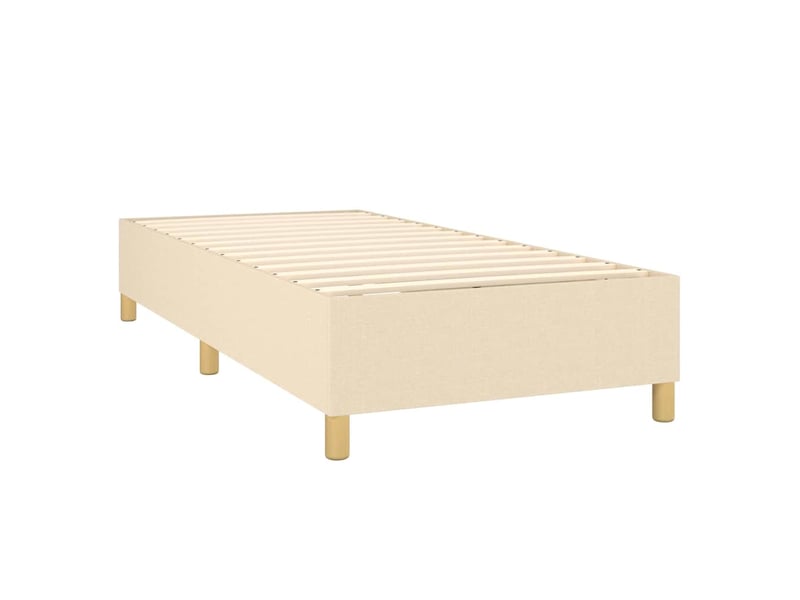  Lit simple- lit adulte -  cadre de lit à lattes crème 100x200 cm tissu  - Conforama C