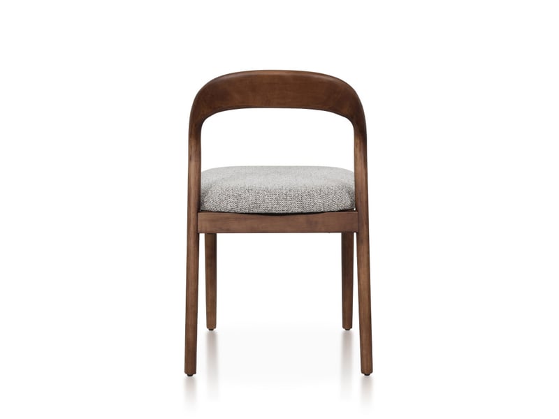  Chaise elena en bois d'hévéa et tissu chiné rembourré brun  - Conforama E