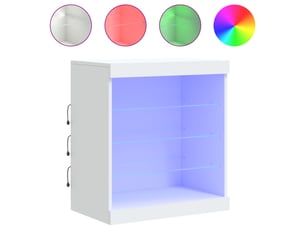 Buffet - bahut - meuble de rangement avec lumières led blanc 60,5x37x67 cm