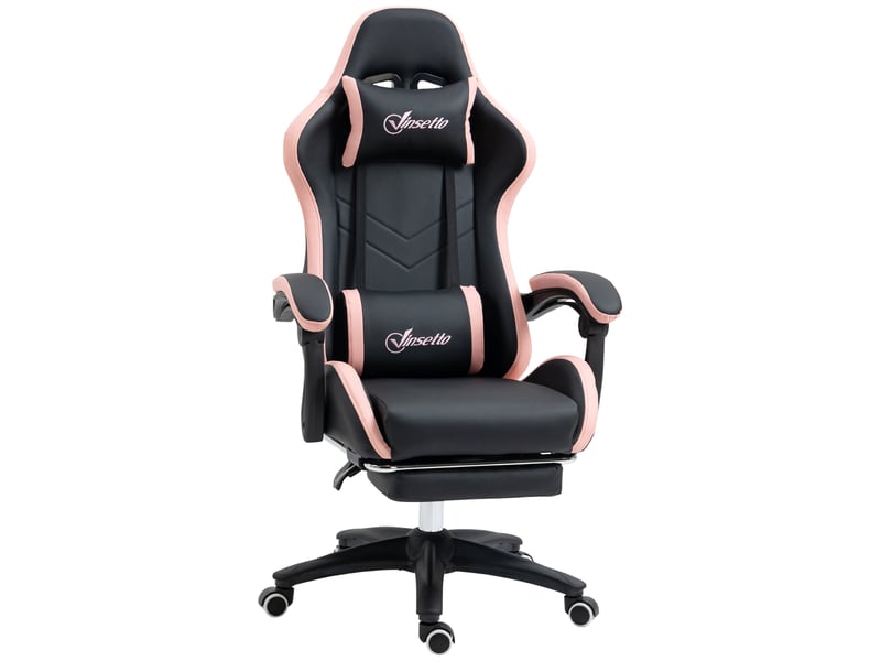 Chaise gaming fauteuil gaming ergonomique avec dossier inclinable 65 x 65 x 121-129 cm rose - Conforama B