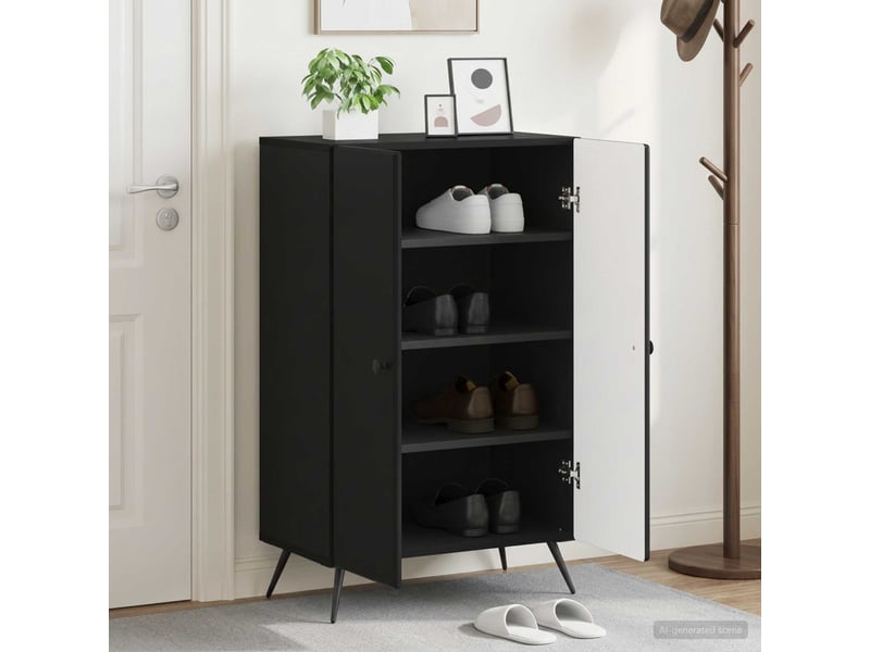  Meuble à chaussure, cabinet à chaussures breda 59,5x39,5x90 cm noir  - Conforama B