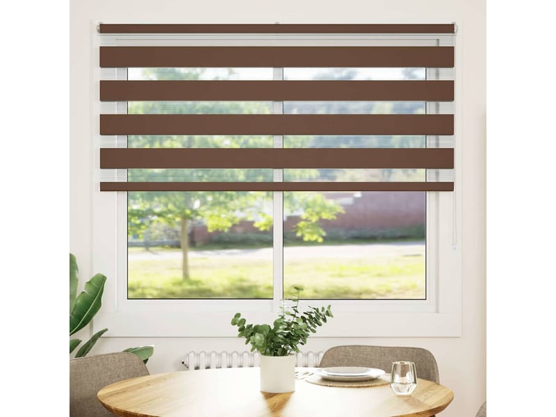  Store zèbre, store de fenêtre marron 160x150cm largeur du tissu 155,9cm polyester cf48692  - Conforama A