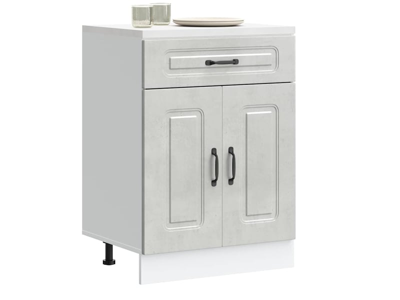  Meuble de rangement, armoire de cuisine kalmar gris béton bois d'ingénierie shl5260  - Conforama B