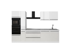 Vicco cuisine, blanc haute brillanceblanc, 310cm sans plan de travail
