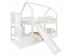 Lit superposé 90x200 cm STILVORA coloris blanc
