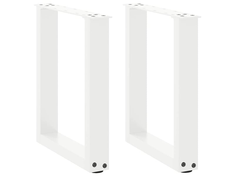 Lot de 2 pieds de table basse en u avec niveleurs réglables 28 x 42 cm design moderne en acier blanc 02_0057389  - Conforama A